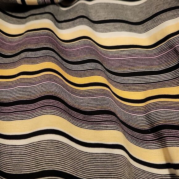 Bess Hogan Men's Size XXL Purple Yellow Black Multicolored Striped Golf Shirt - Picture 7 of 11